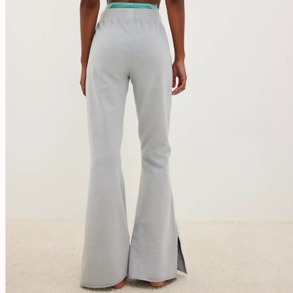 NSF Rusty Side Slit Flare Pants Pale Grey Women’s XS | Lounge Fleece Sweatpants - Picture 2 of 10